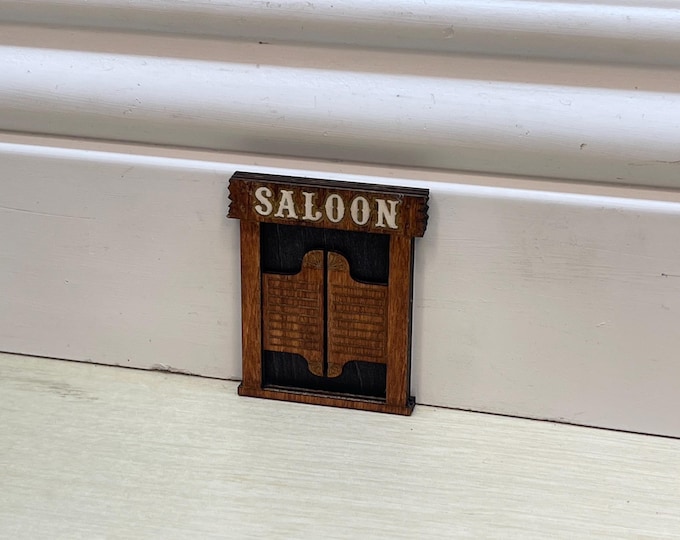 Whimsical Mouse Door: Saloon Edition. Basswood, 2” Tall (also used as fairy door)