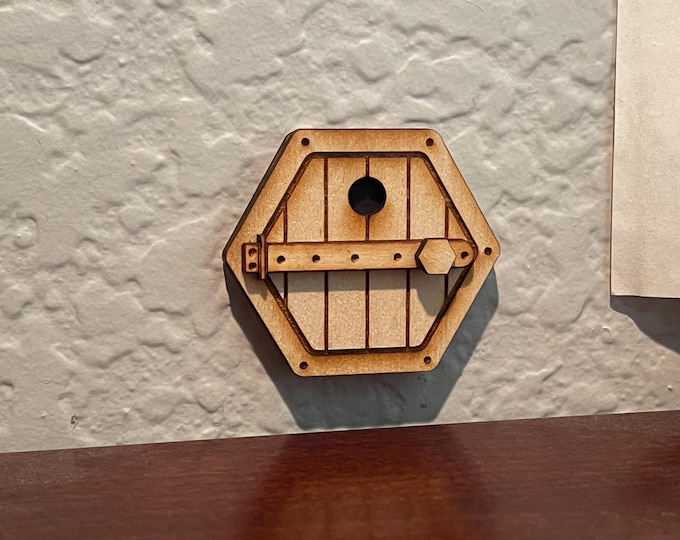 Hexagon Mouse Door: 2” Whimsical Home Decor handcrafted (also used as fairy door)