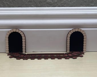 Wooden Train Tunnel Wall Decor: HO Scale Display Set