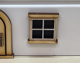 Miniature Window for 2” Tall Lil’ Mouse Door: Whimsical Decor (also used with fairy doors)