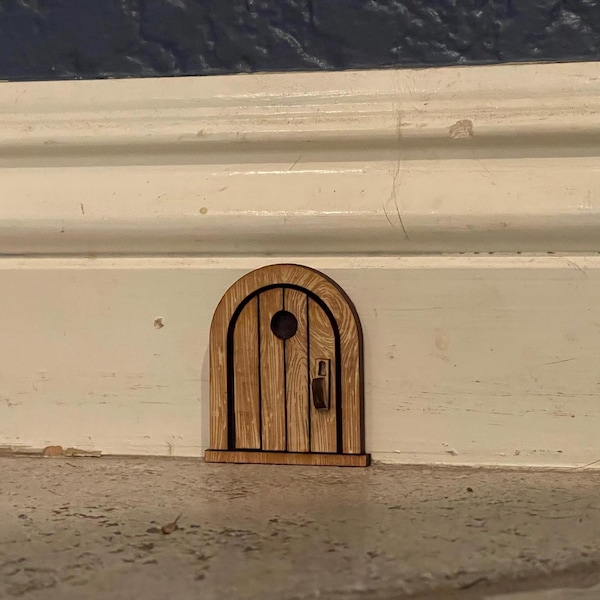 Handcrafted Original Edition 2 inch Cute Lil' Mouse Door: Whimsical Decor (also can be ised as a fairy door)