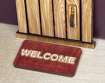 Welcome Mat for 3 and 4 Inch Tall Mouse / Fairy Doors (Medium/Large)