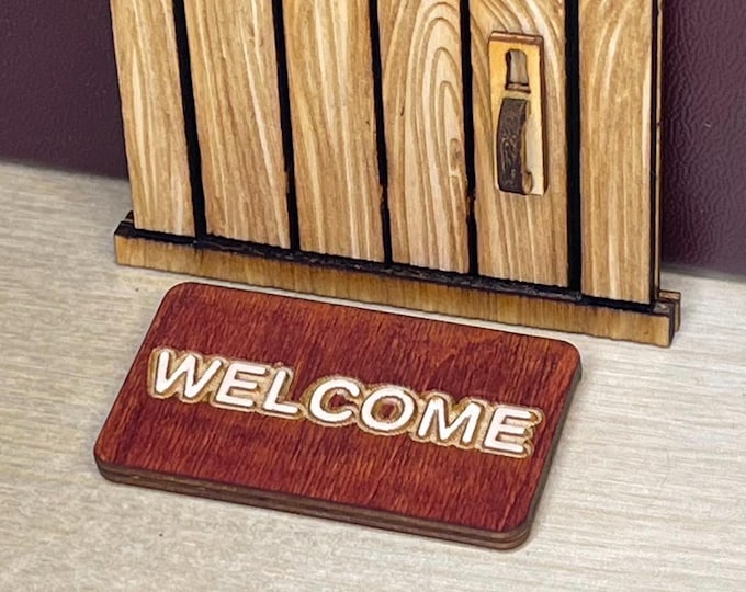 Welcome Mat for 3 and 4 Inch Tall Mouse / Fairy Doors (Medium/Large)