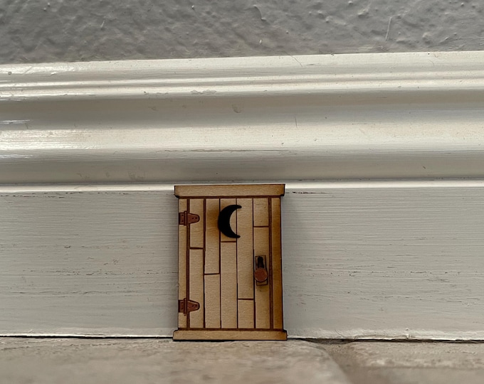 Whimsical Mouse Door: Basswood 2” Half Moon Edition (also used as fairy door)