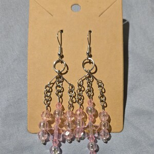 Pink Star Dangle Earrings