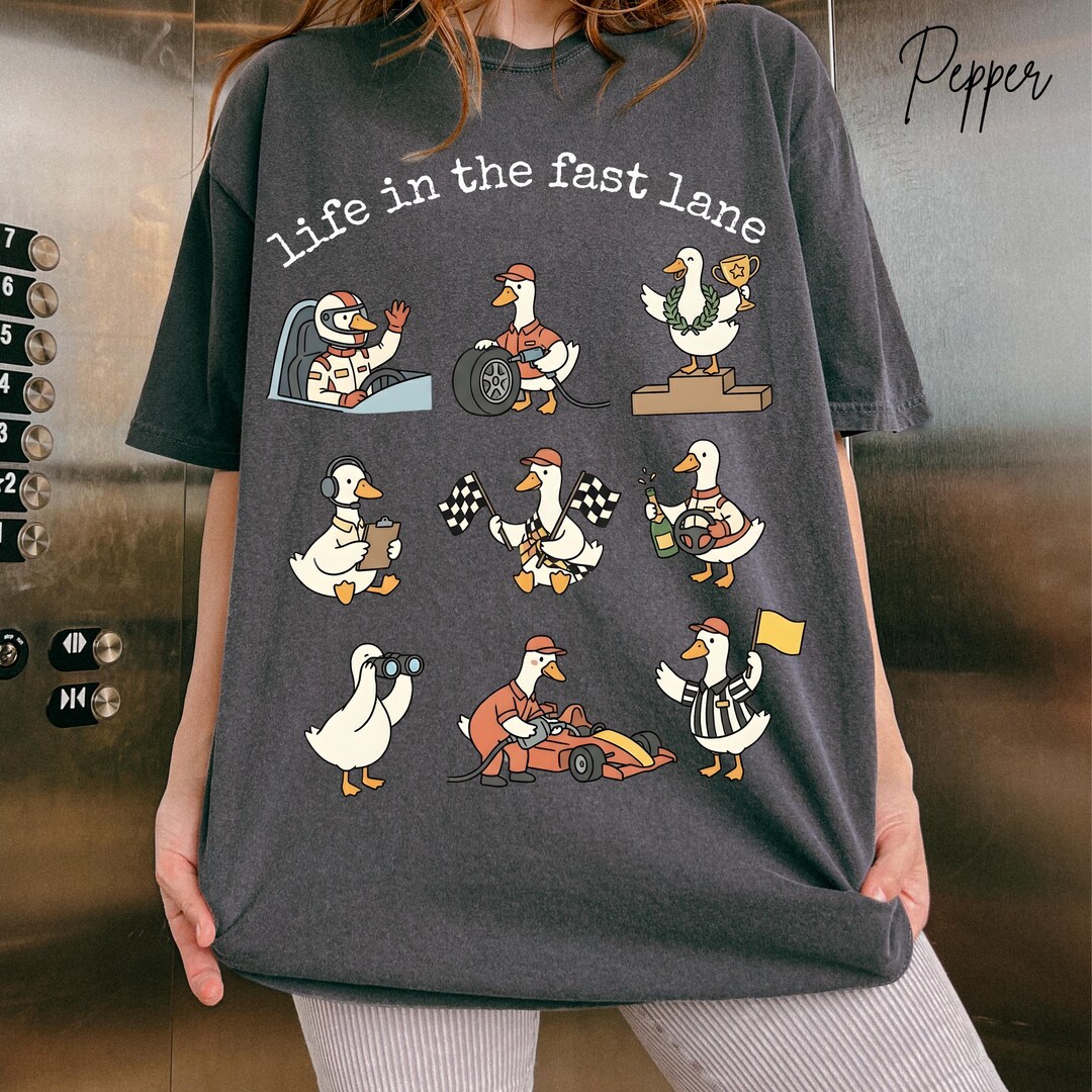 Goose Racers Funny Race Day Goose Shirt Personalized Speed Racing Duck Gift Vintage ...