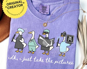 Funny X-Ray Tech Goose Shirt For Skeletal Humor Vintage Radiology Tee Retro Bone Reading Top Minimalist Unisex Crewneck Medical Grad Gift
