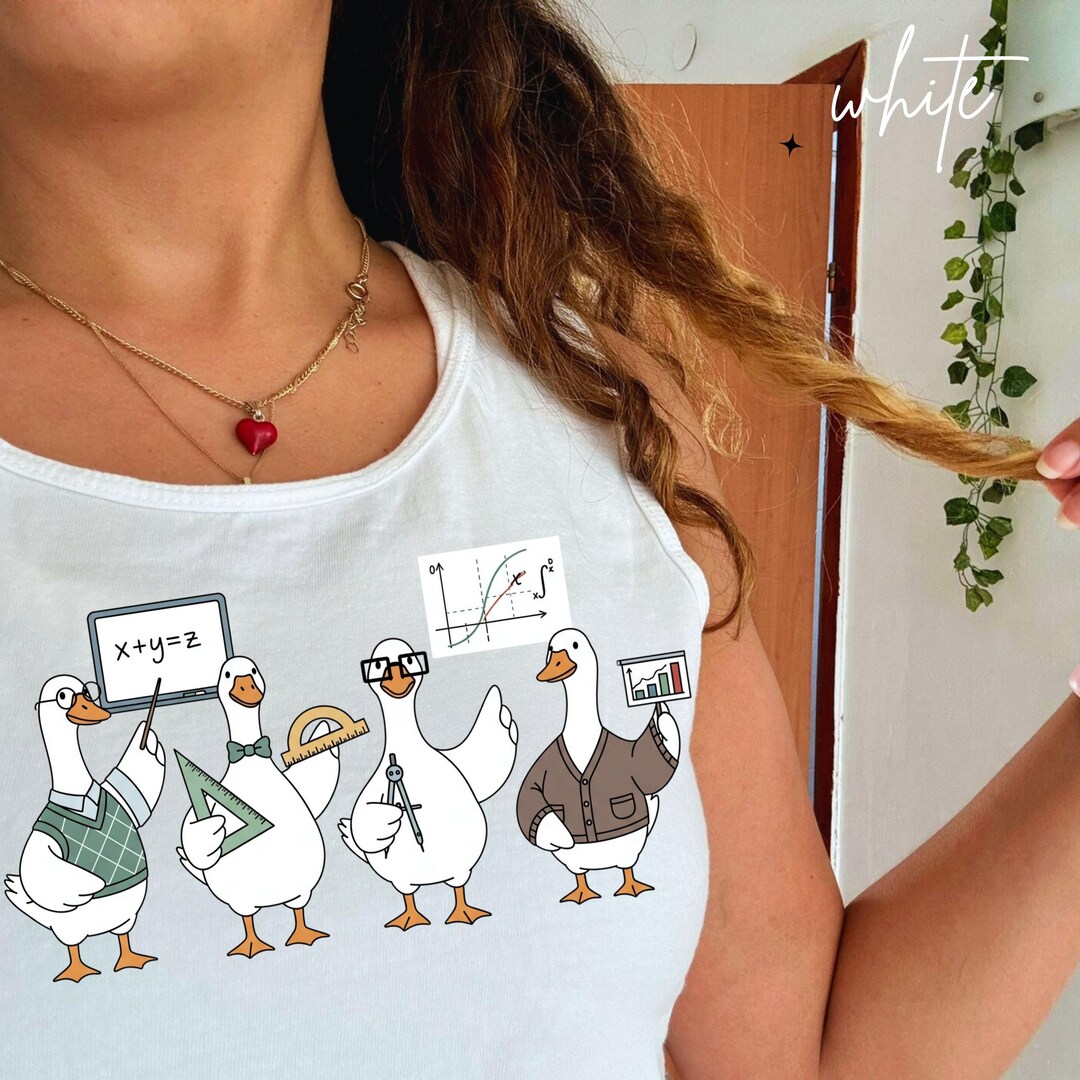 Funny Math Teacher Goose Tank Top Vintage Professor Gift Cozy Algebra ...