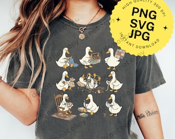 Funny Sewing Goose SVG PNG JPG Digital Download Seamstress File Quilting Craft Hobby Design Dressmaking Silhouette Sublimation Cut File Art