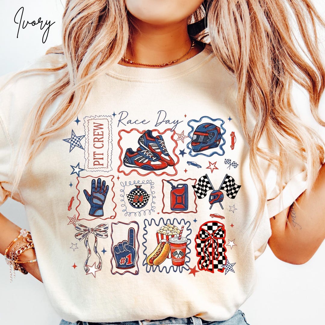 Cute Race Car Doodle Shirt Personalized Girl Racing Gift Vintage Track ...