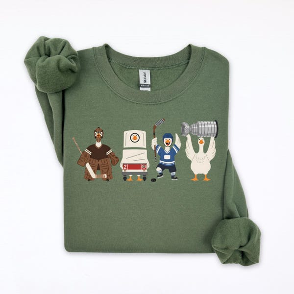 Funny Hockey Goose Sweatshirt For Player Gift Vintage Team Humor Pullover Retro Rink Life Crewneck Minimalist Unisex Hockey Apparel for Mom