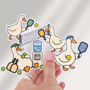 Funny Pickleball Goose Sticker Cute Sports Team Duck Kiss Cut Decal Fun Singles Doubles Gift Silly Tournament Humor 2 Nice Inch Laptop Vinyl