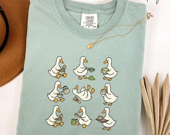 Matcha Goose Shirt Personalized Tea Lover Gift Vintage Aesthetic Wellness Tee Minimalist Spa Garden Top Customized Green Tea Latte Present