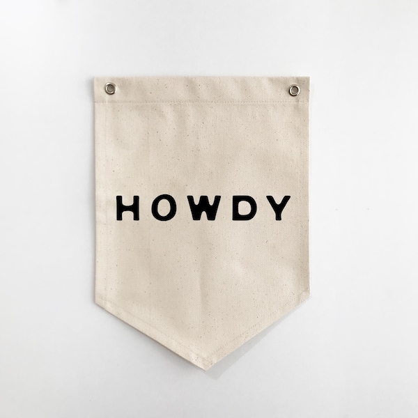 Howdy Canvas Banner, Western Home Decor, Texas Sign