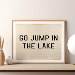 Go Jump In The Lake Beach Wall Decor,Coastal Canvas,Surf Banner Tapestry, Beach Wall Art, Surf Tapestry Flag, Coastal Wall Decor