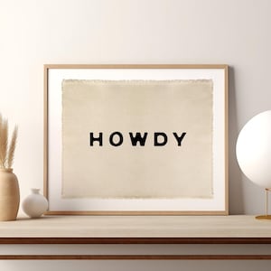 Howdy Canvas Wall Hanging, Western Nursery Decor, Texas Home Sign, Cowboy Birthday Flag