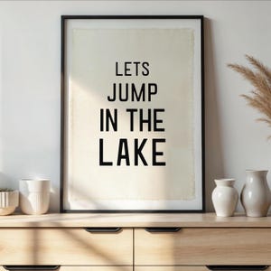 Lets Jump In The Lake Beach Wall Decor,Coastal Canvas,Surf Banner Tapestry, Beach Wall Art, Surf Tapestry Flag, Coastal Wall Decor