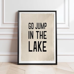 Go Jump In The Lake Beach Wall Decor,Coastal Canvas,Surf Banner Tapestry, Beach Wall Art, Surf Tapestry Flag, Coastal Wall Decor