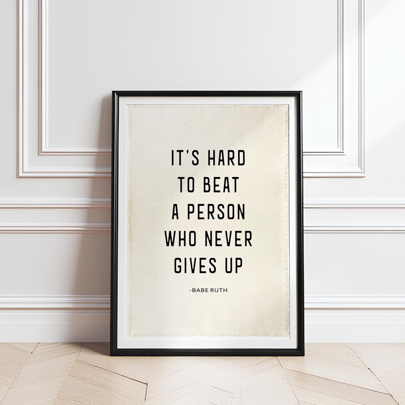 Babe Ruth Quote Canvas Banner – Vintage Baseball Wall Art, Kids Nursery ...
