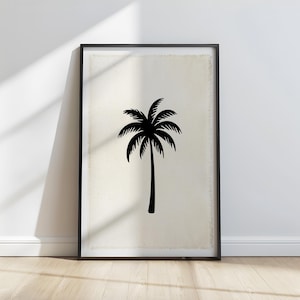 Palm Tree Canvas Poster,Beach House Wall Art,Coastal Decor