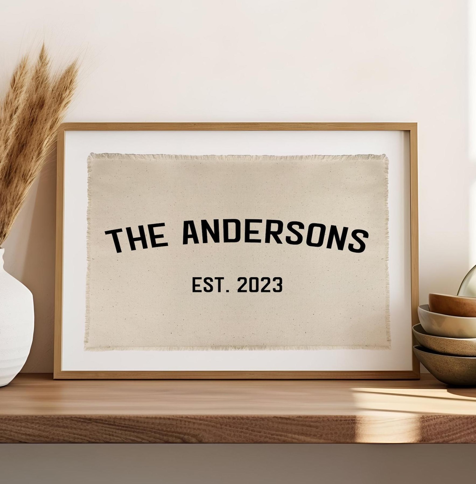 Personalized Last Name Canvas Banner, Custom name flag 20x28 inch.