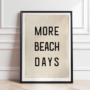 More Beach Days Canvas Poster, Beach Wall Decor, Surf Tapestry Flag, Coastal Decor, Wall Banner