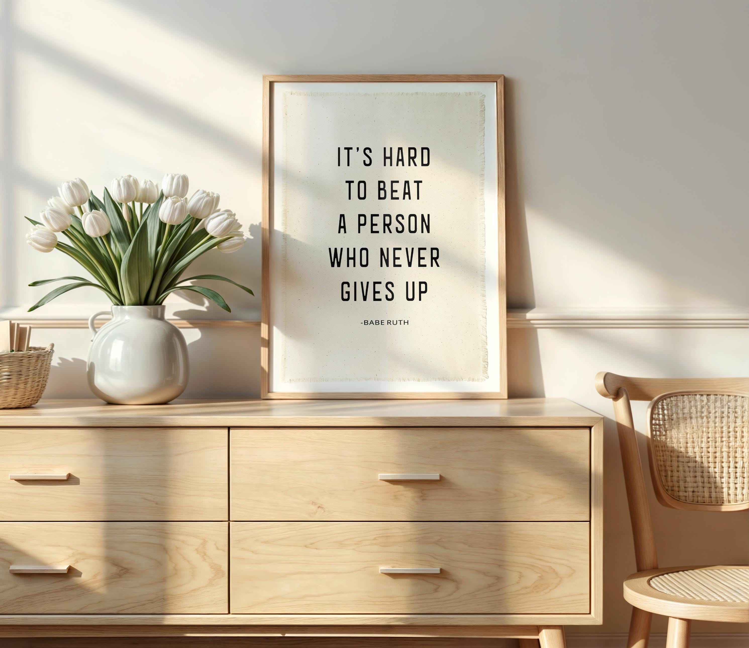 Babe Ruth Quote Canvas Banner – Vintage Baseball Wall Art, Kids Nursery ...
