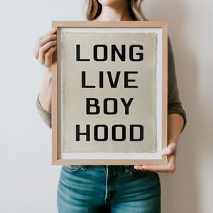 Long Live Boyhood Banner: Natural Canvas Wall Art