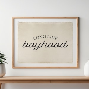 Long Live Boyhood Canvas Banner: Vintage Boys Room Decor