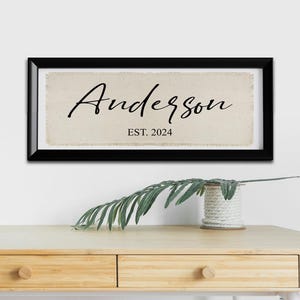 Banner de lona com sobrenome personalizado, Bandeira de nome personalizado, Placa de sobrenome, Presente de casa nova, Presente de fechamento, Presente de casamento, Bandeira de lona, Bandeira de parede
