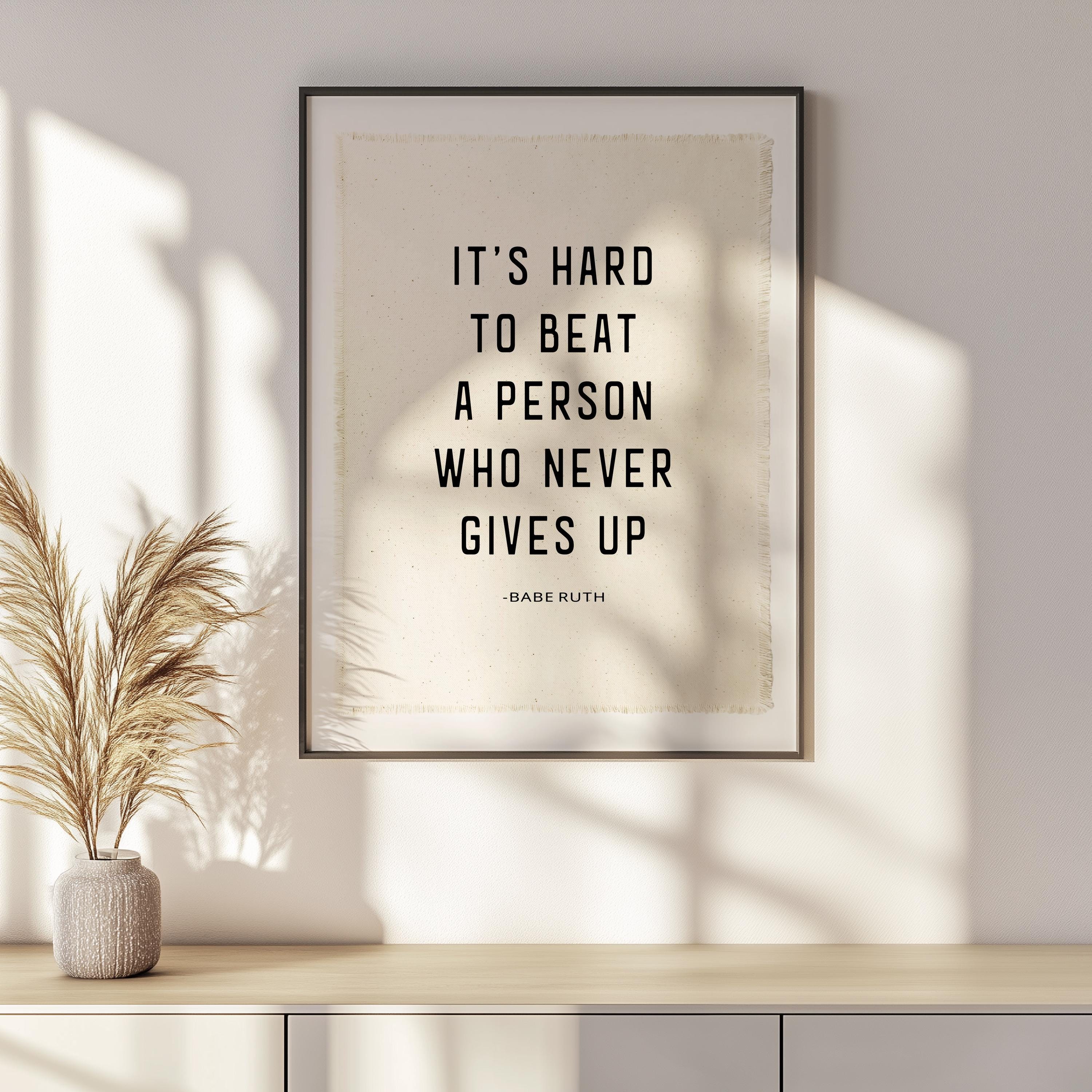 Babe Ruth Quote Canvas Banner – Vintage Baseball Wall Art, Kids Nursery ...
