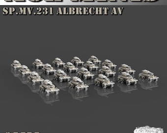 SP.MV.231 Albrecht AV 8 mm/6 mm Mini Kit (ACEMinis) Carro armato da tavolo / Set rpg / Wargaming fantascientifico / Regalo per wargamer / Stampe 3D in miniatura
