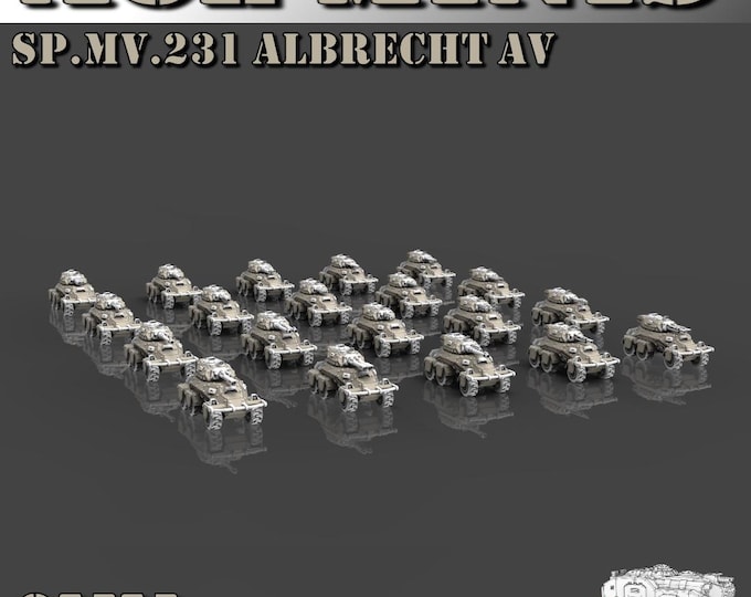 SP.MV.231 Albrecht AV 8mm/6mm Mini Kit (ACEMinis) Tabletop Tank | rpg Set | Scifi Wargaming | Gift for Wargamers | Miniature 3D Prints