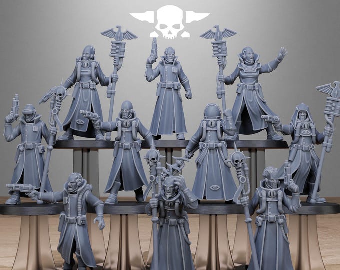 Grimcorp Seers 32mm/28mm (stationforge) RPG Set | 3D Print Scifi | Tabletop Game Set | Wargaming Gift | RPG Gifts  | Sci-Fi Miniatures