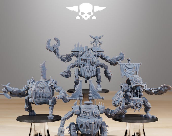 Gobs Pirate Bots 32mm/28mm (StationForge) RPG Set | 3D Print Scifi | Tabletop Game Set | Wargaming Gift | RPG Gifts | Sci-Fi Miniatures