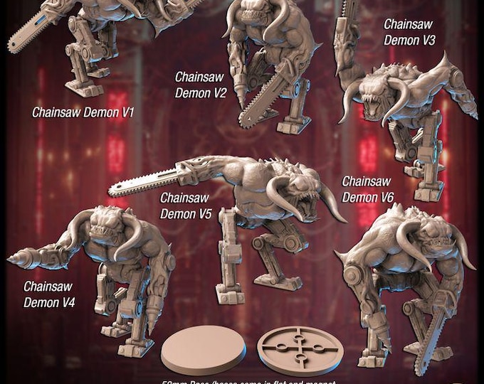 Chainsaw Demons 32mm/28mm (SRS Studio) | RPG Set | Scifi Wargaming | Tabletop Gaming Gifts | Wargamers | 3D Print Scifi | Sci-Fi Miniatures