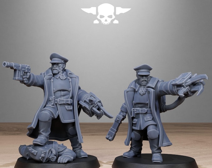 FreeGuard Officer 32mm/28mm (StationForge) RPG Set | 3D Print Scifi | Tabletop Game Set | Wargaming Gift | RPG Gifts | Sci-Fi Miniatures