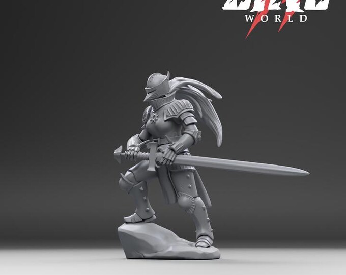 Solaris Knight Swordaster 32mm/28mm (DinoWorld) DnD 5E Gift | RPG Set | Fantasy Gaming RPG | Wargaming Gift | Tabletop Game Set