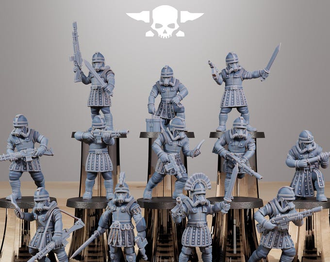 GrimGuard Vexillatio 32mm/28mm (StationForge) RPG Set | 3D Print Scifi | Tabletop Game Set | Wargaming Gift | RPG Gifts  | Sci-Fi Miniatures
