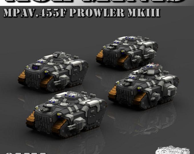 MPAV 455f Prowler MkIII Kit 8mm/6mm (ACEMinis) Tabletop Tank | rpg Set | Scifi Wargaming | Gift for Wargamers | Miniature 3D Prints