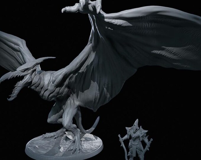 Kaiju Pterosauria 32mm/28mm (DinoWorld) DnD 5E Gift | Fantasy Gaming RPG | Wargaming Gift | Tabletop Game Set | 3D Dragon Gift