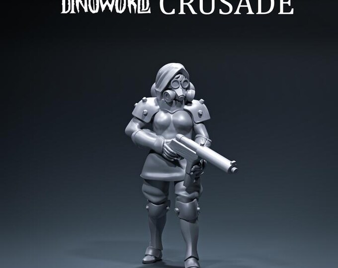 Basic Infantry 1 Crusade 32mm/28mm (DinoWorld) Dinosaur Miniatures | RPG Set | Scifi 3D Print | Wargaming Gift | Tabletop Game Set