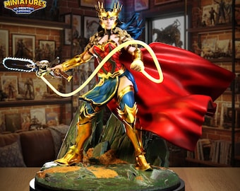 Wonder Women Death Metal 40mm/70mm Fan Art (Legion Miniatures) Crisis Protocol Proxy | RPG Set | 3D Print Scifi | Tabletop Game Set
