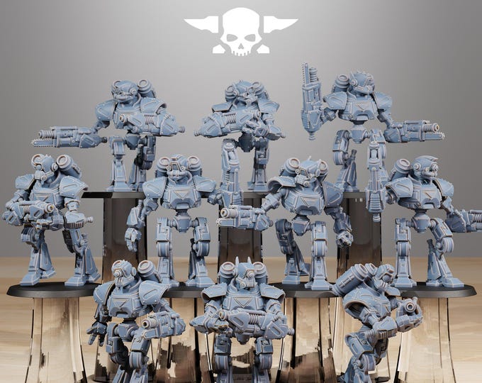 Scavenger Mechanods 32mm/28mm (StationForge) RPG Set | 3D Print Scifi | Tabletop Game Set | Wargaming Gift | RPG Gifts | Sci-Fi Miniatures
