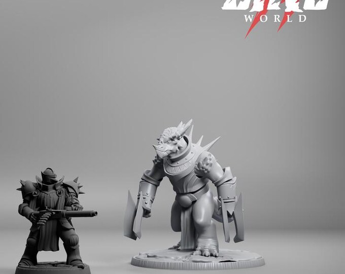 Pachyrhinosaurus Humanoid 32mm/28mm  (DinoWorld) DnD 5E Gift | RPG Set | Fantasy Gaming RPG | Wargaming Gift | Tabletop Game Set