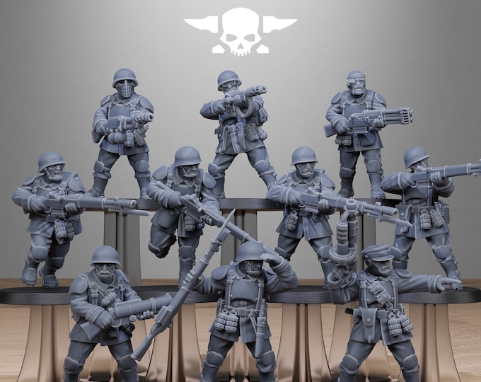 FreeGuard Infantry 32mm/28mm (StationForge) RPG Set | 3D Print Scifi | Tabletop Game Set | Wargaming Gift | RPG Gifts | Sci-Fi Miniatures