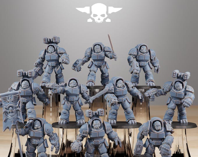 Socratis Vanguard 32mm/28mm (StationForge) RPG Set | 3D Print Scifi | Tabletop Game Set | Wargaming Gift | RPG Gifts | Sci-Fi Miniatures