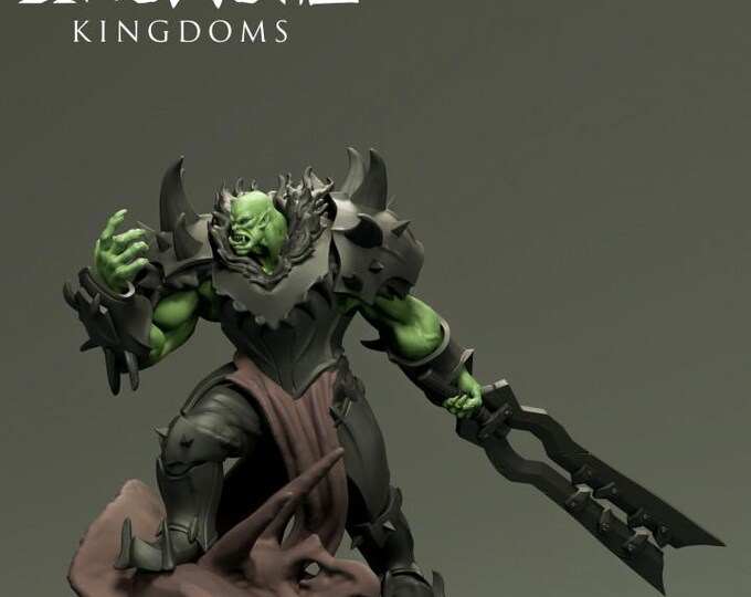 Orc Commander Rex 32mm/28mm (DinoWorld) DnD 5E Gift | RPG Set | Fantasy Gaming RPG | Wargaming Gift | Tabletop Game Set