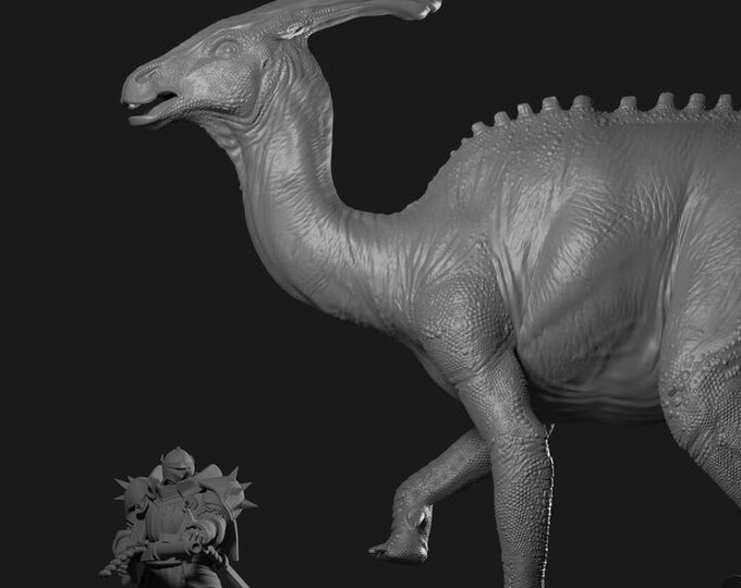 Parasaurolophus Dinosaur 32mm/28mm (DinoWorld) Fantasy Gaming RPG | Wargaming Gift | Tabletop Game Set | 3D Printed Dinosaurs