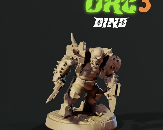Orc Melee 32mm/28mm (DinoWorld) Dinosaur Miniatures | RPG Set | Scifi 3D Print | Wargaming Gift | Tabletop Game Set